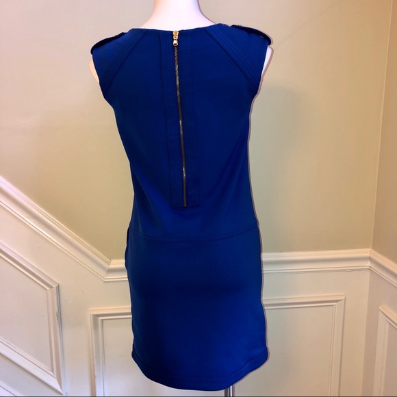 Sleeveless Wool Royal Blue Dress - Sz M - Picture 4 of 8